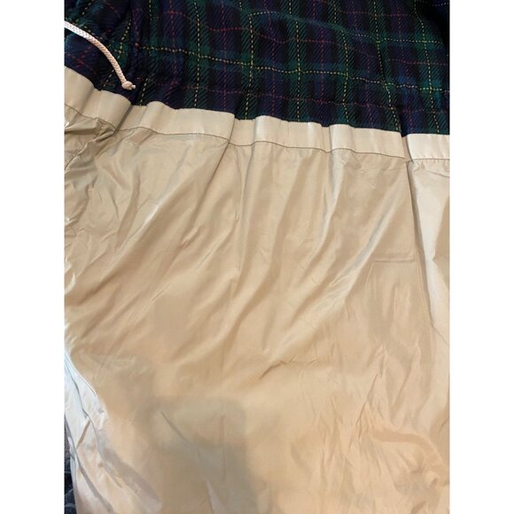 Eddie Bauer Beige Long Coat Goose Down Plaid Lining Button Zipper Closure Medium - Picture 9 of 15